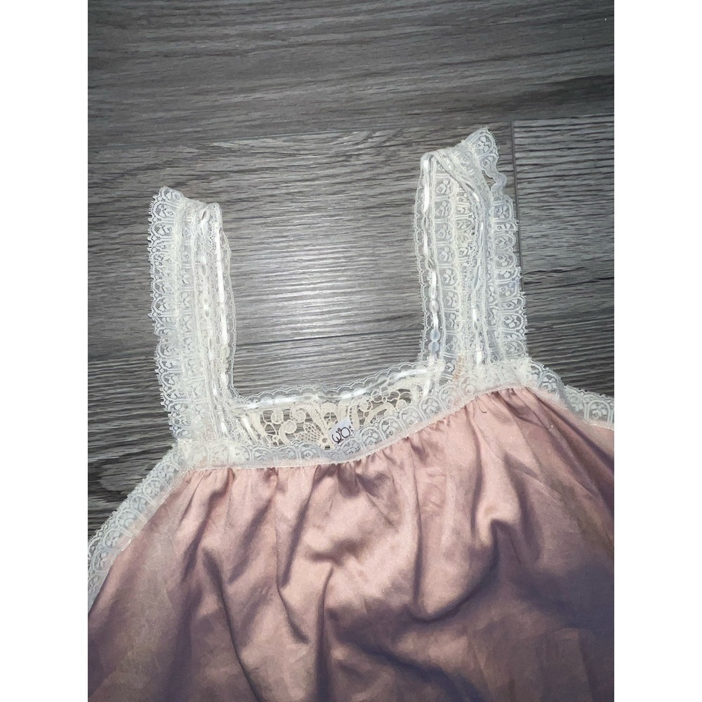 Vintage Brownstone Studio 70's‎ Slip Dress W/White Lace Trim Large - Picture 9 of 11